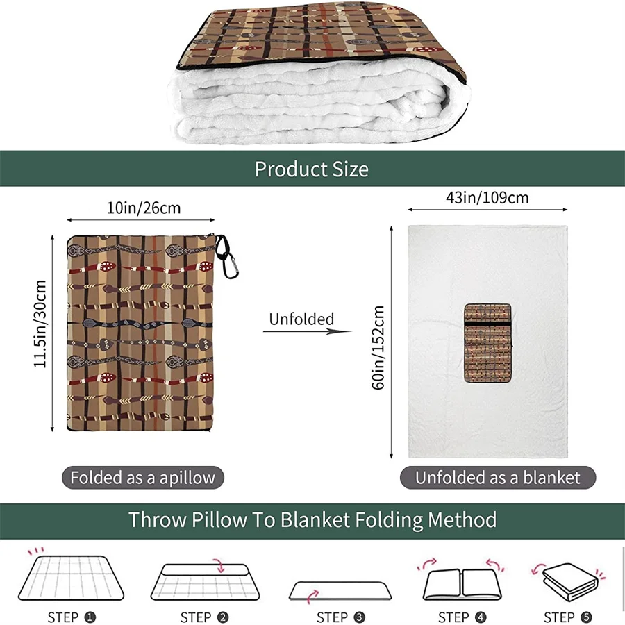 Preço Funky Snakes Travel Travesseiro Cobertor Dois-em-um Mochila Cinta E Compacto Avião Saco Cintura Suporte 60x43 Polegadas