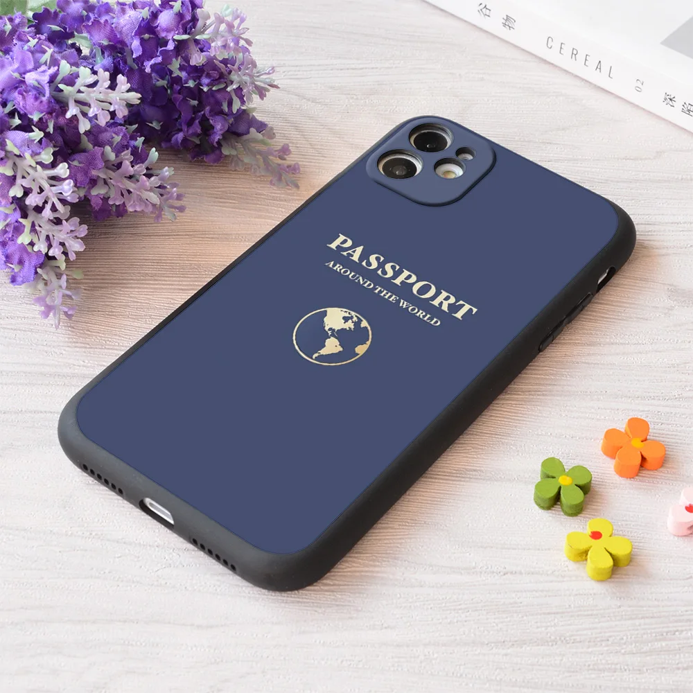 

For iPhone Passport Print Soft Matt Apple Case