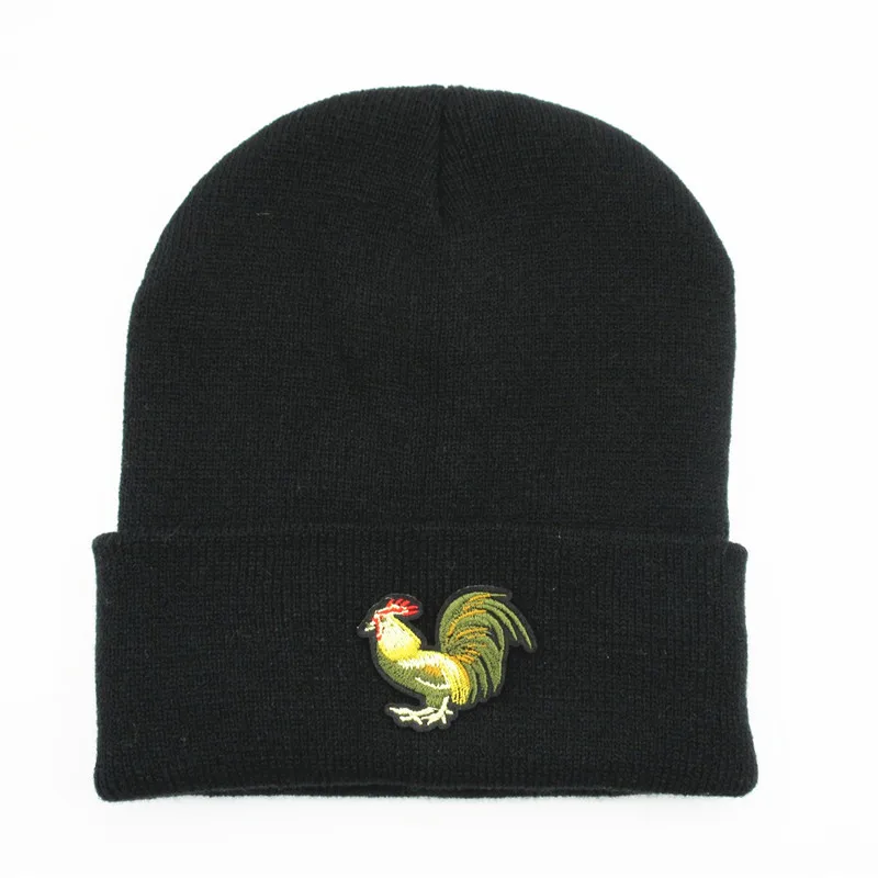 

Cotton Chicken Animals Embroidery Thicken Knitted Hat Winter Warm Hat Skullies Cap Beanie Hat for Men and Women 315