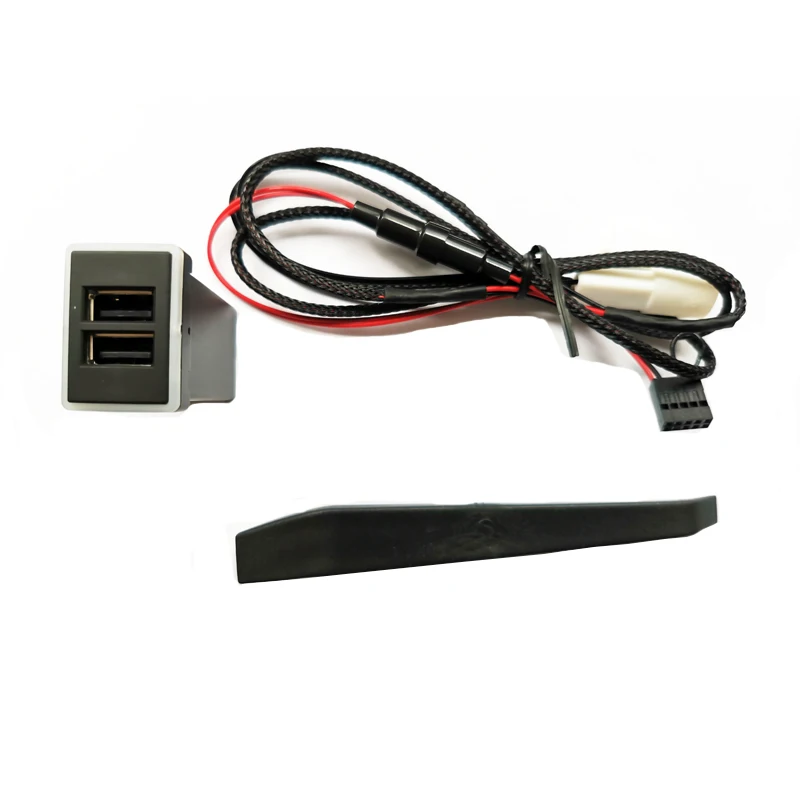 Автомобильный светодиодный выключатель с двумя USB портами кнопка зарядки