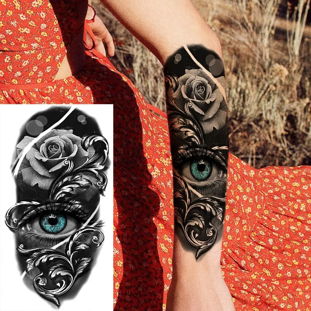 Временные татуировки Tiger Boy для мужчин женщин взрослые волк Череп цветок