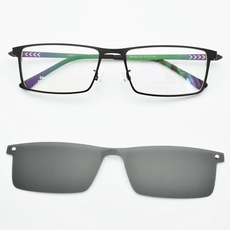 Квадратные очки в полуоправе для мужчин близорукости с поляризационными