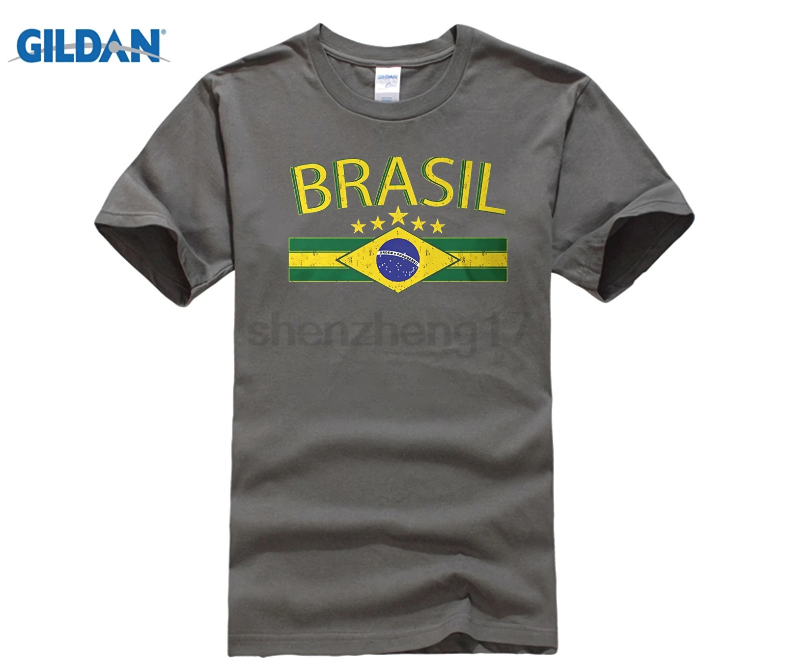 HOT deals 2019 Hot sale Fashion Men's Brasil Flag and Country Emblem Brazil T-shirt Tee shirt | Мужская одежда