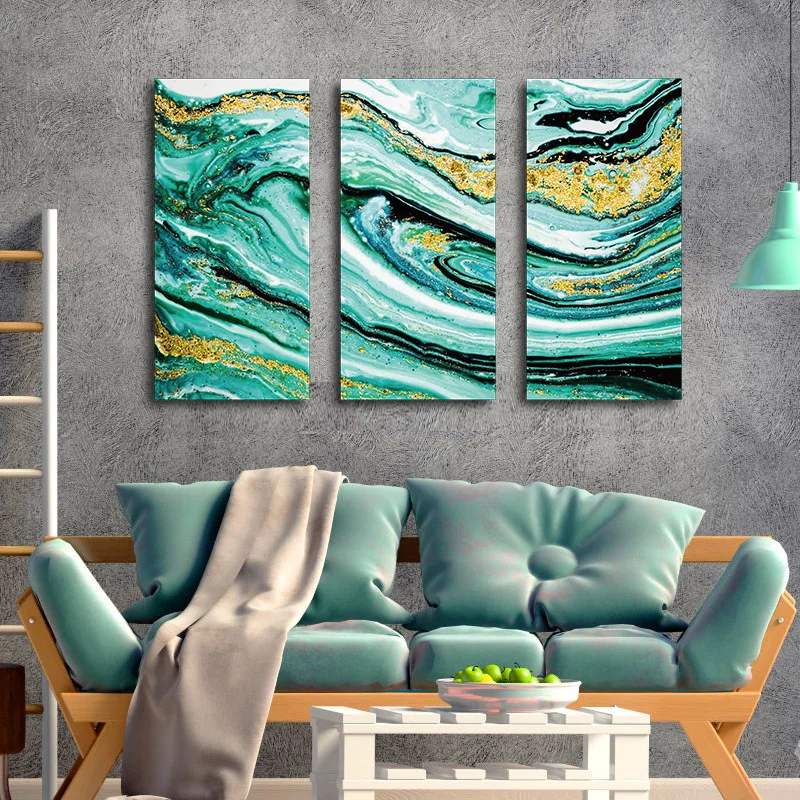 

Art abstract school decorative picture frame painting dining room study living room self adhesive triple painting wall stickers