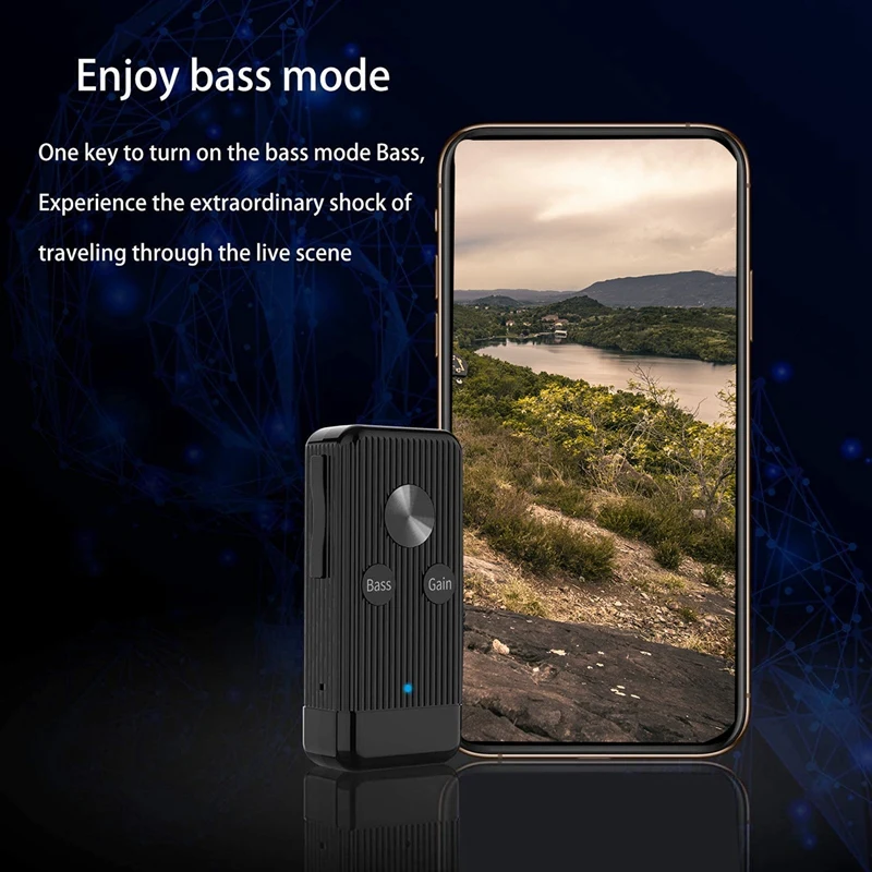 

Bluetooth 5.0 Receiver,Noise-Cancelling and Bass Mode,Car Bluetooth Receiver Built-in Microphone Handsfree Calls