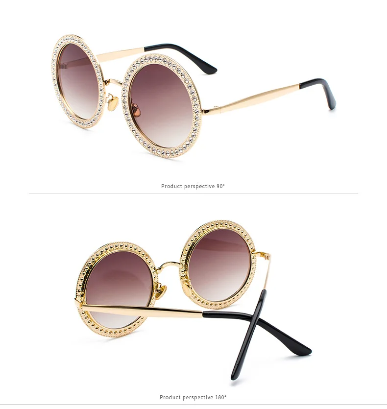 Винтажные женские солнцезащитные очки gafas, роскошные брендовые инкрустированные кирпичные солнцезащитные очки oculos de sol mujer, большие круглые солнцезащитные очки