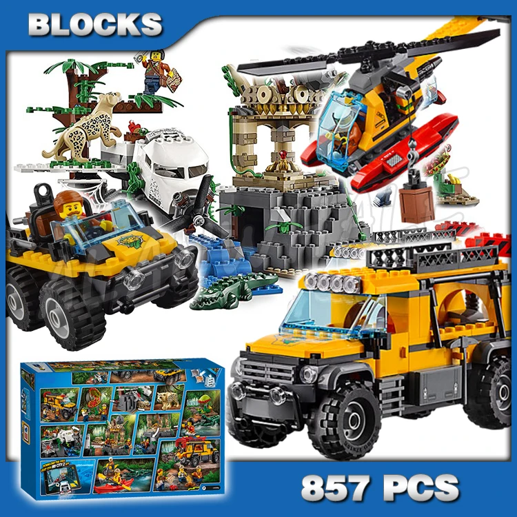 

857 шт. исследователей джунглей разведка сайт дикий Животные 10712 строительные блоки собрать игрушки Кирпичи совместимы с моделью
