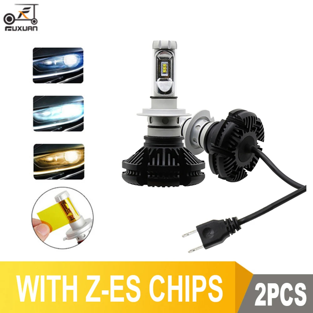 

Fusuan 2 шт. автомобильный светильник ZES H4 светодиодный H7 H11 3000K 6000K 8000K HB3 9005 HB4 9006 светодиодные лампы для автомобильных фар светодиодный головной ...