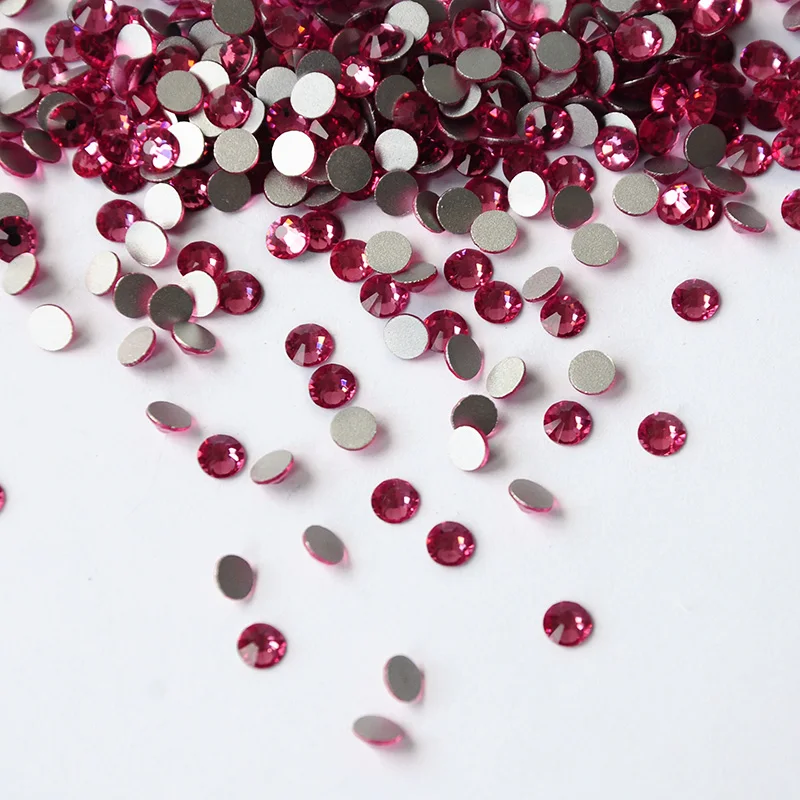 Стразы розового цвета украшения для дизайна ногтей без горячей фиксации