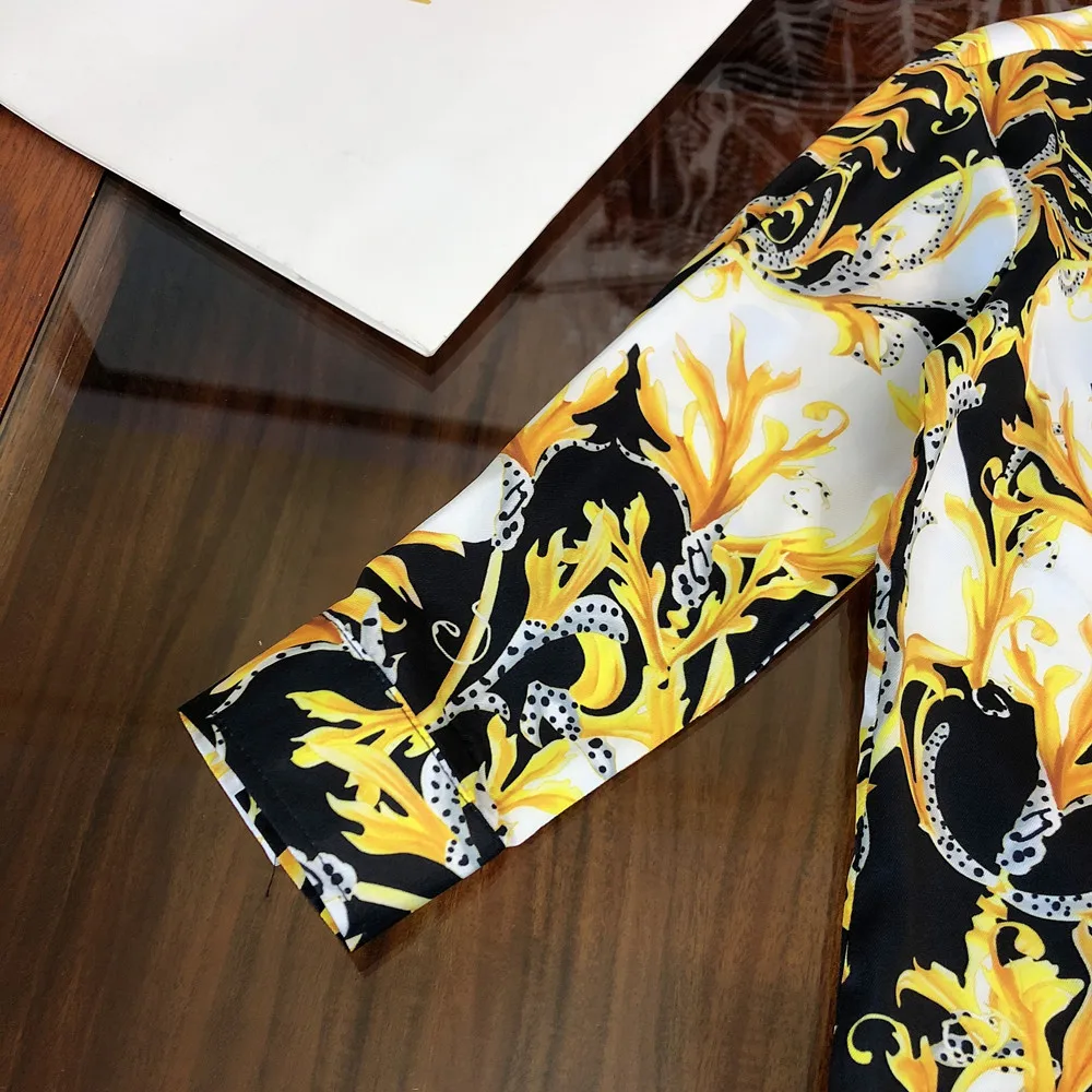 

Designer children's clothing 2021 new summer clothes boys foreign style printed shirt new children's clothing lapel shirt trend