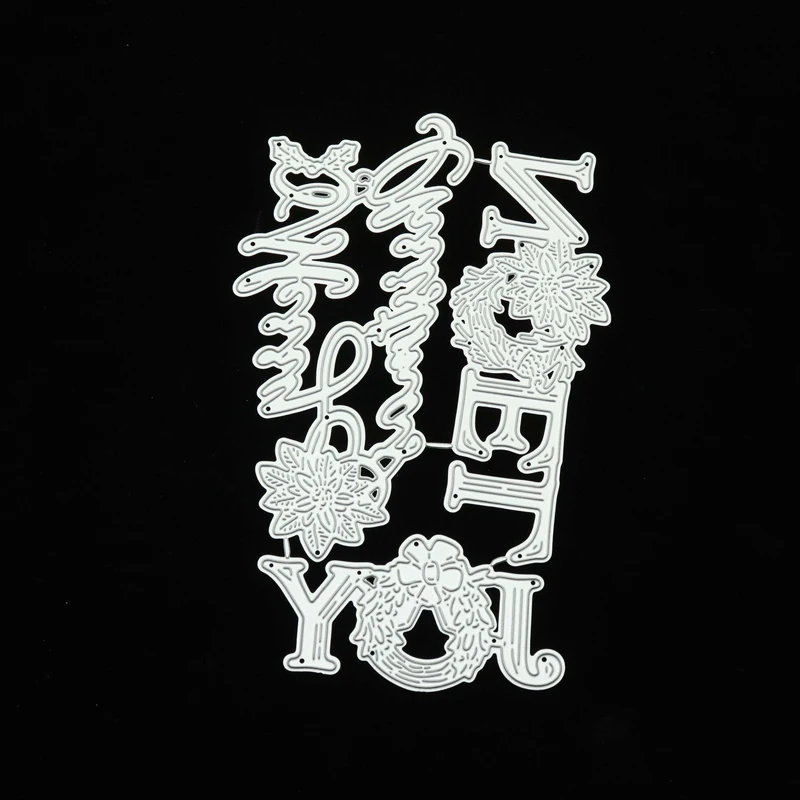 JC с надписью слова металлический Трафаретный вырубной штамп радость NOEL веселого