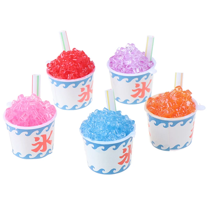 

Random 1pc Cute Dollhouse Miniature Drink Ice Cream Cups Set Model Pretend Play Mini Food Fit Play House Toy Doll Accessories