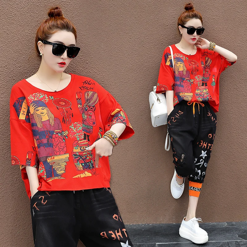 Женский комплект из двух предметов летний костюм в Корейском стиле харакудзю