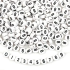 7 мм, белый и черный номер 0-9, символ, акриловая круглая искусственная кожа для изготовления ювелирных изделий ручной работы, DIY браслет, ожерелье