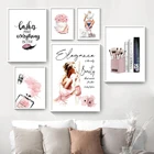 Модная розовая Женская сумка для обуви настенный плакат для декора Холст и Фреска картина для спальни художественная живопись