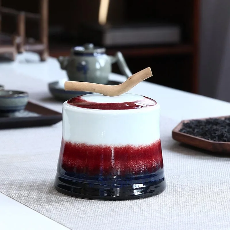 Художественная чайная банка керамический контейнер для хранения китайские