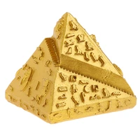 golden egypt egyptian pyramid figurine world famous building archeticture khufu pyramid model statue art decor resin craft