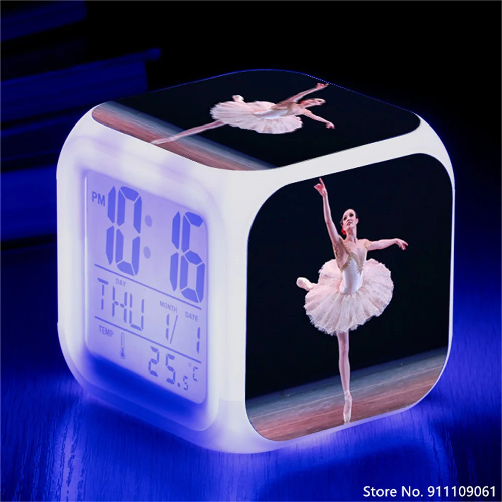 

Студенческий будильник со звездами, балериной, светящимся красочным настроением, светящимся светодиодным будильником, светящимся фотовсп...