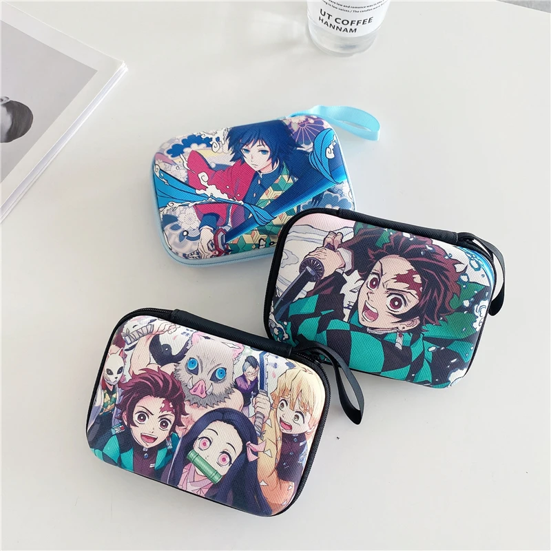 

Cartoon Demon Slayer EVA Storage Bag For Airpods Headphone U Disk 2.5 inch Hard Drive Case USB Cable Protective Bag Accessories
