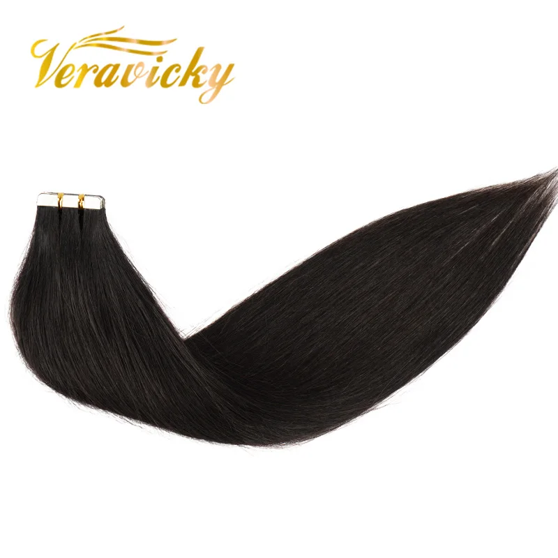 Veravicky черный цвет Remy наращивание человеческих волос настоящие натуральные