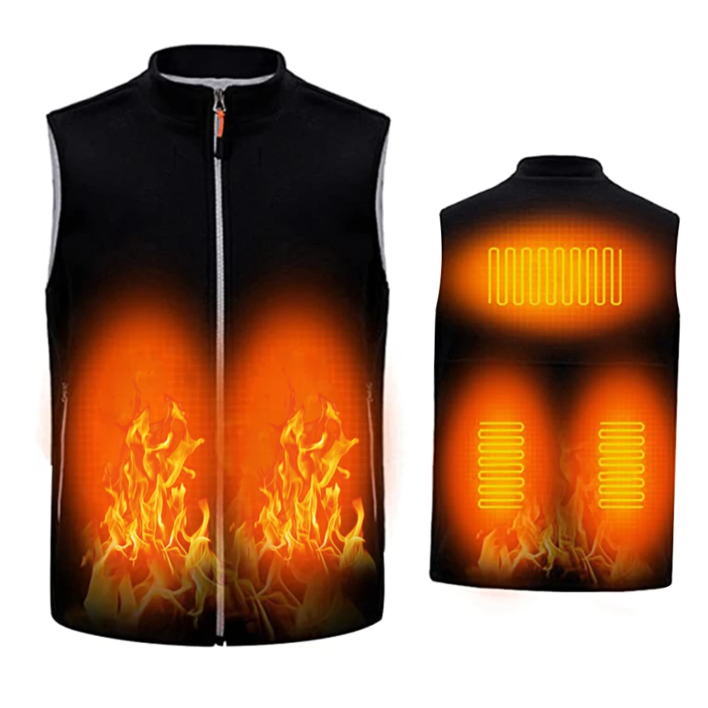 

5 Areas Electric Heated Vest Jacket Outdoor Camping Hiking Skiing Thermal Warm Clothes Winter Body Warmer Self Heating Jacket