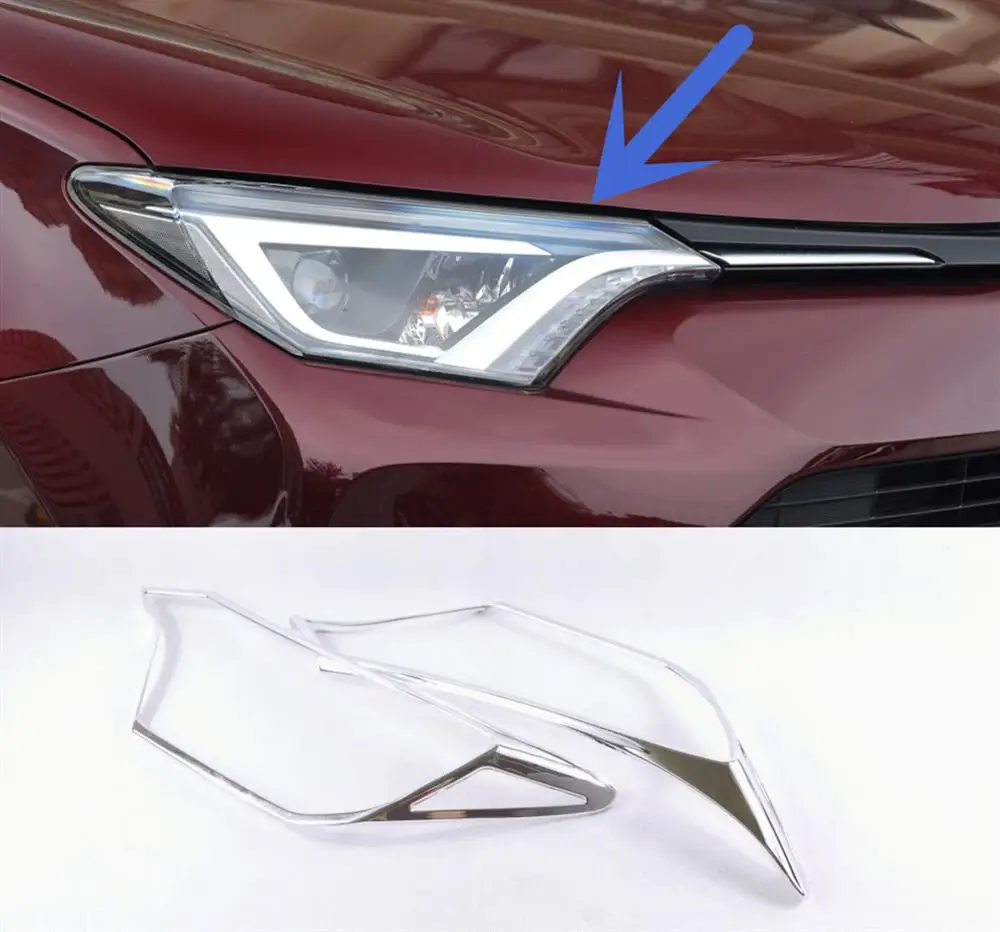 Для Toyota RAV4 2016 2017 автомобильные аксессуары Передняя крышка лампы фары отделка