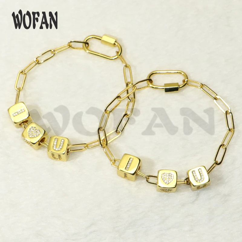 

3 Cube beads bracelet I love U cubic beads bracelet jewelry Toggle-tag bangle jewelry gift for women 50601