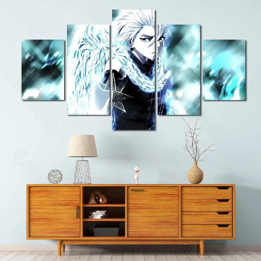 

Modern Style Murals Poster Canvas Painting Bed Home Decoration Prints 5 Pieces Cartoon Ice Gray Hair Man Living Room Wall