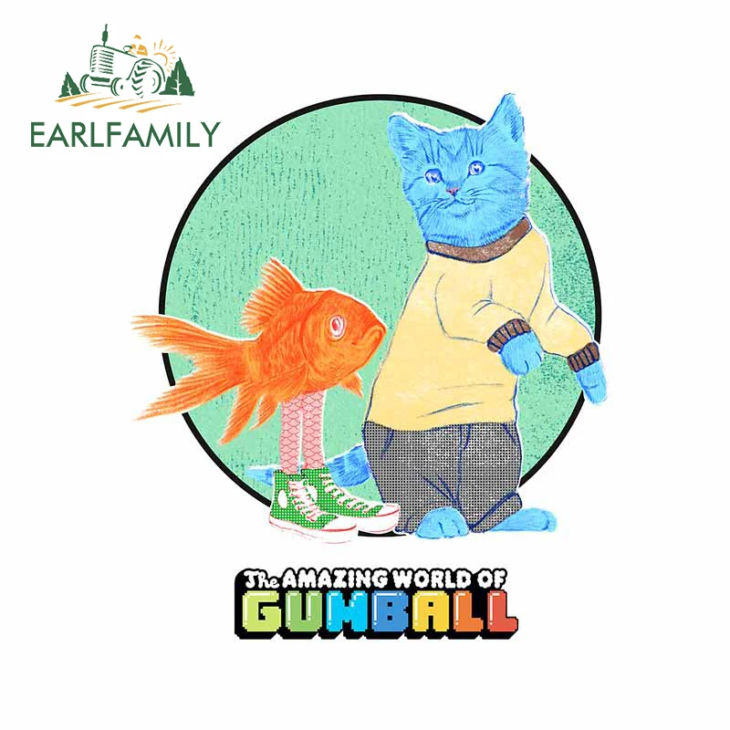 EARLFAMILY 13 см x 10 8 по настоящему Gumball и Дарвин Стикеры устойчивые к появлению царапин
