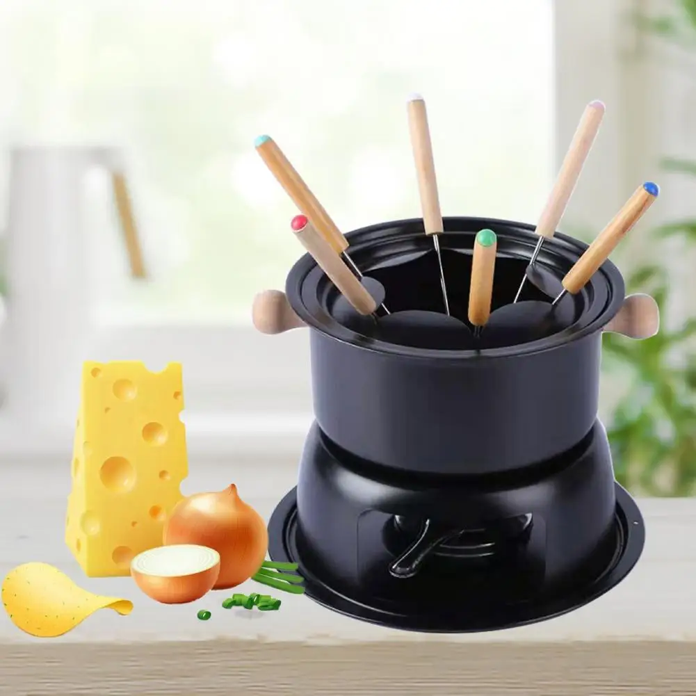 

1 Set Chocolate Melting Pot Food Grade Rust-proof Metal All-Purpose Chocolate Candy Melting Fondue with Fork Set for Home