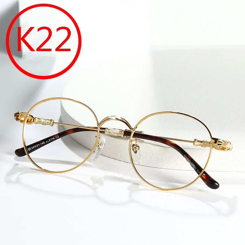 

K22 Anti blue light glasses cross flower pure titanium fashion accessories retro titanium plate spectacle frame myopia spectacle