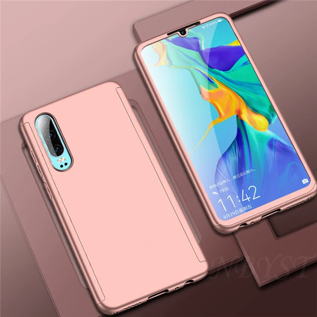 360 полный защитный чехол для телефона для samsung Galaxy A70 A40 A50 A60 A30 A20E A10 M30 M20 M10 A5 A7 A6 A8 A9 A3 чехол - Color: RoseGold