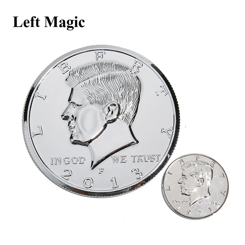3 дюйма огромная Магическая Монета Половина доллара Волшебные трюки уличная