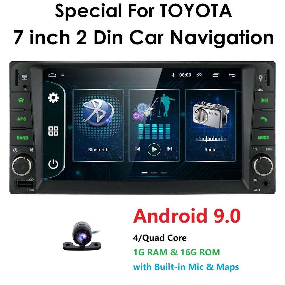 2Din Android 9 0 Автомобильный плеер для Toyota RAV4 Hilux VIOS Old Camry Prado Cruiser Tundra 2003 2010 Dvd