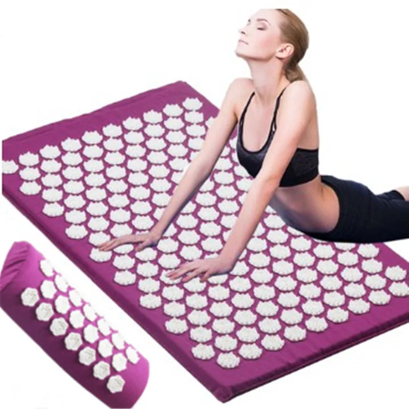 

Acupressure Mats Lotus Massage Cushions Pillow Yoga Mats Relieve Back Pain Spike Mat Head Neck Foot Anti-stress Needle Massager