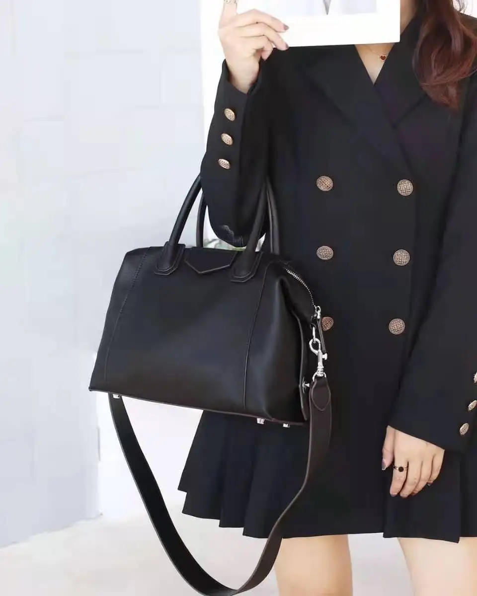 

genuine leather totes bags real cow leather crossbody bags full grain leather shoulder bag with Wide shoulder strap