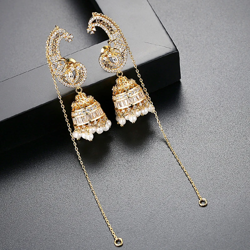 Винтажные богемные циркониевые бусины кисточки Висячие этнические Jhumka Jhumki