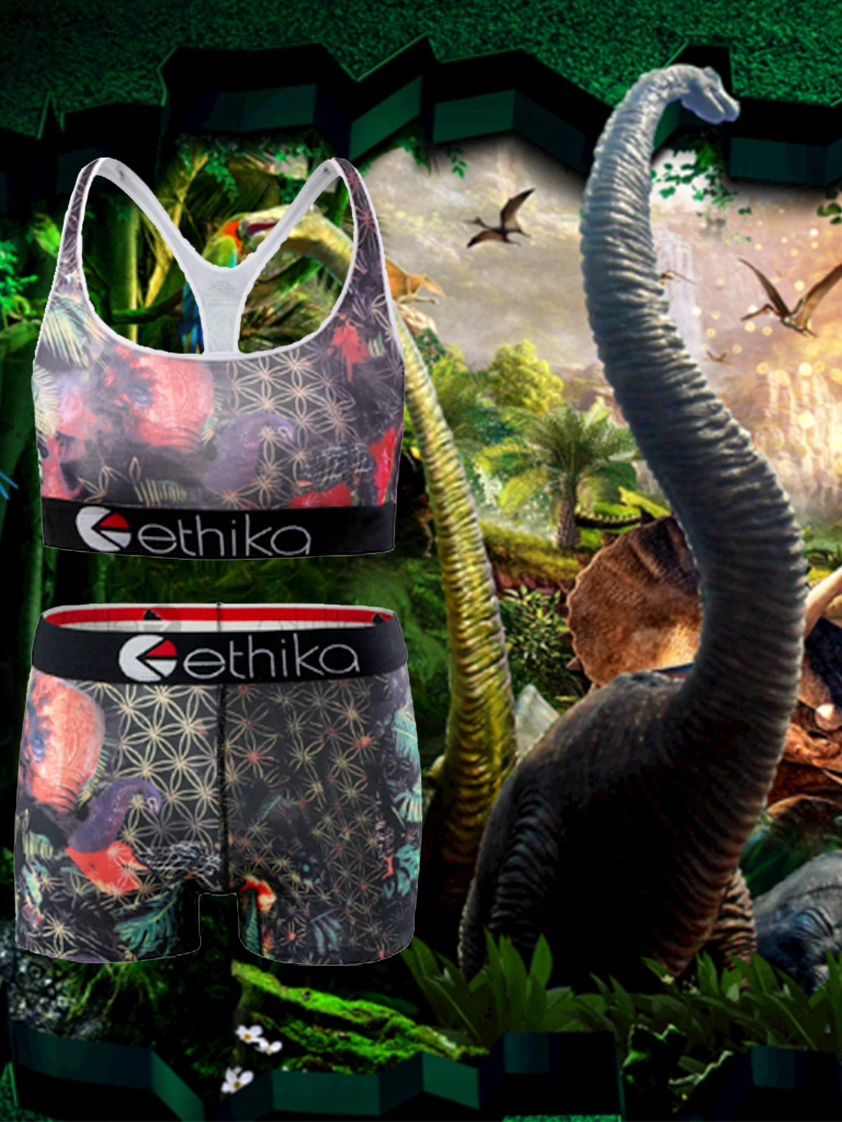 

2021 ETHIKA Special Design Cute Cartoon Print U Collar Crop Top And Hot Shorts 2 Pieces Set Street Lady Fashion Ethika Women Set