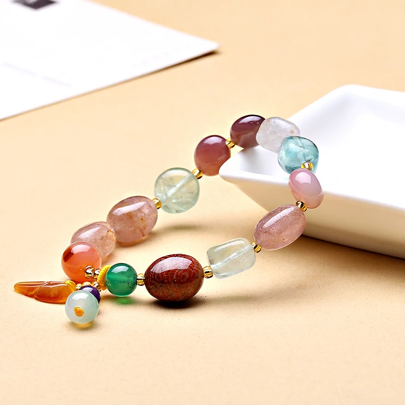 Оптовая продажа с фабрики натуральный яркий браслет камнями для женщин