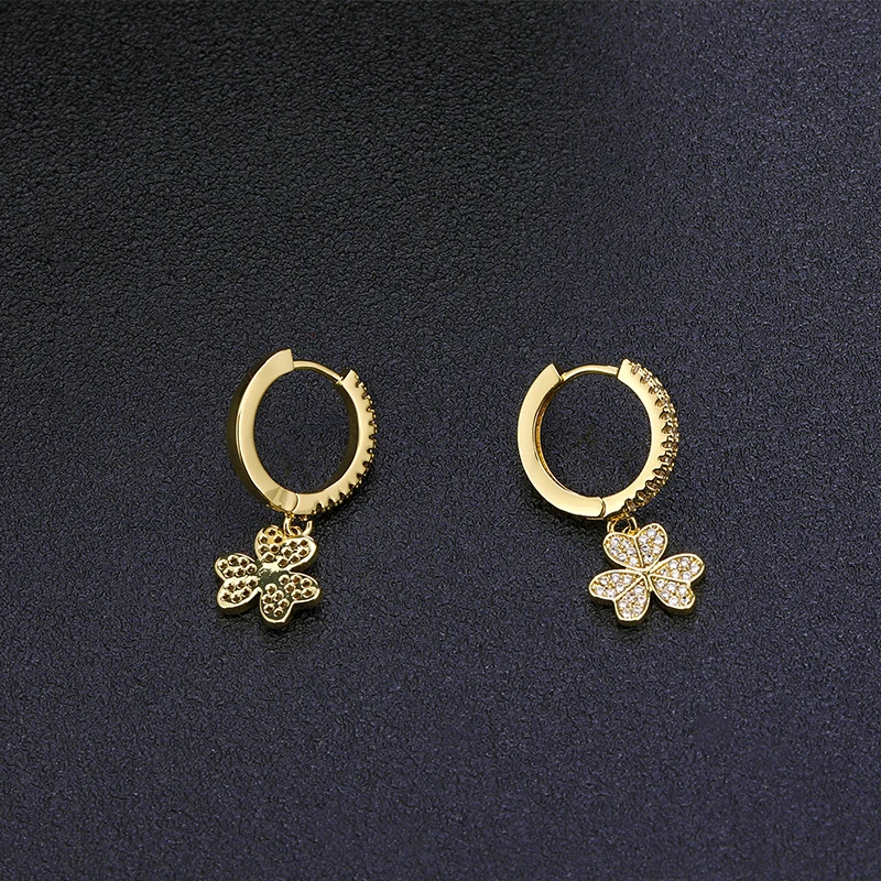 SIPENGJEL модные золотые серьги кольца с тремя листьями высококачественные подвески