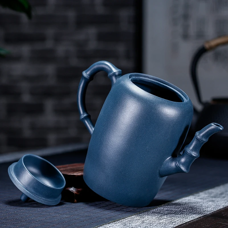 

Yixing recommended manual undressed ore chlorite 350 ml purple bamboo pot of tea