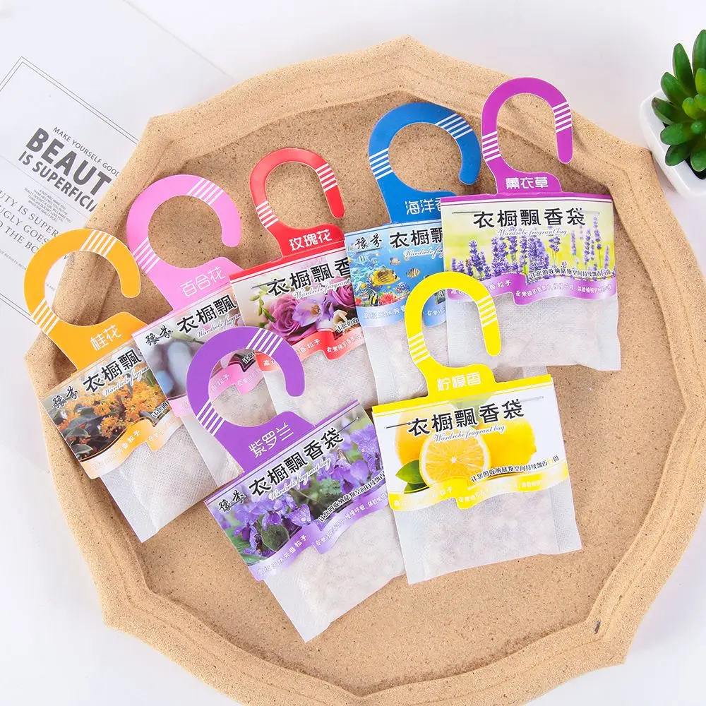 

5Pcs Natural Aromatherapy Bag Cabinet Wardrobe Hanging Sachets Deodorizing Paper Spices Bags Air Fresheners Fragrances