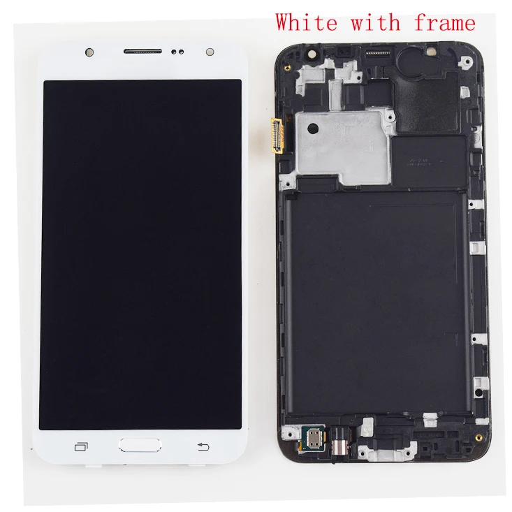 white with frame Для samsung Galaxy J7 J700 SM-J700F J700M J700H/DS lcd дисплей J7 lcd дисплей сенсорный датчик экрана в сборе рамка - Цвет: white with frame
