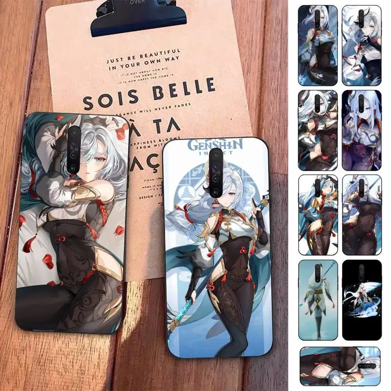 

TOPLBPCS New Genshin Impact Anime Shenhe Kinomo Phone Case for Redmi 5 6 7 8 9 A 5plus K20 4X S2 GO 6 K30 pro