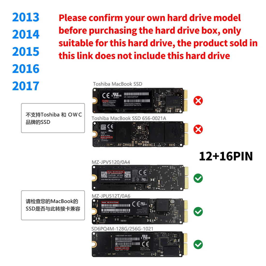 

New HDD Enclosure USB 3.0 M.2 SSD Case Adapter 5Gbps 3.1A for Macbook Pro 2013 2014 2015 2016 MAC External Hard Drive Mobile Box