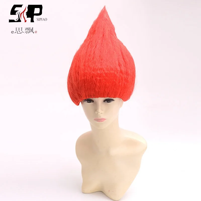 Flame Shape Wig Cosplay Multicolor Short Wigs For birthday Party Synthetic sets Halloween props annual meeting festival Hat | Дом и сад