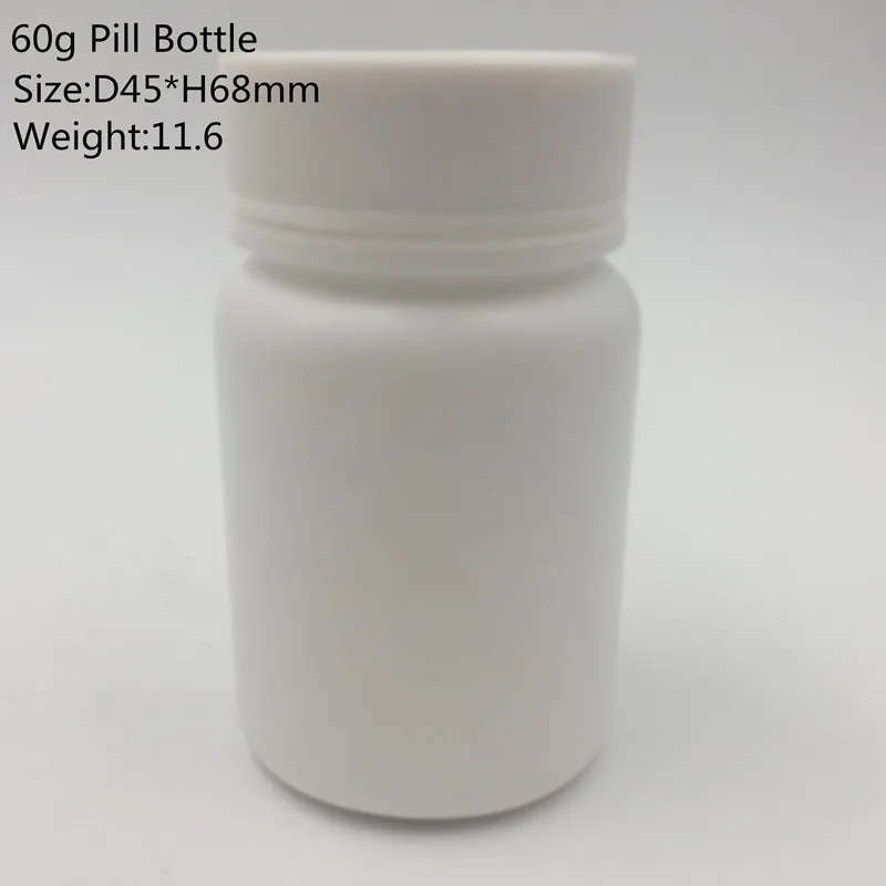 

50Pcs 60ML Empty Medicine Bottle with Lid HDPE Plastic Container for Pill Capsule Tablet Refillable Bottles Packing Containers