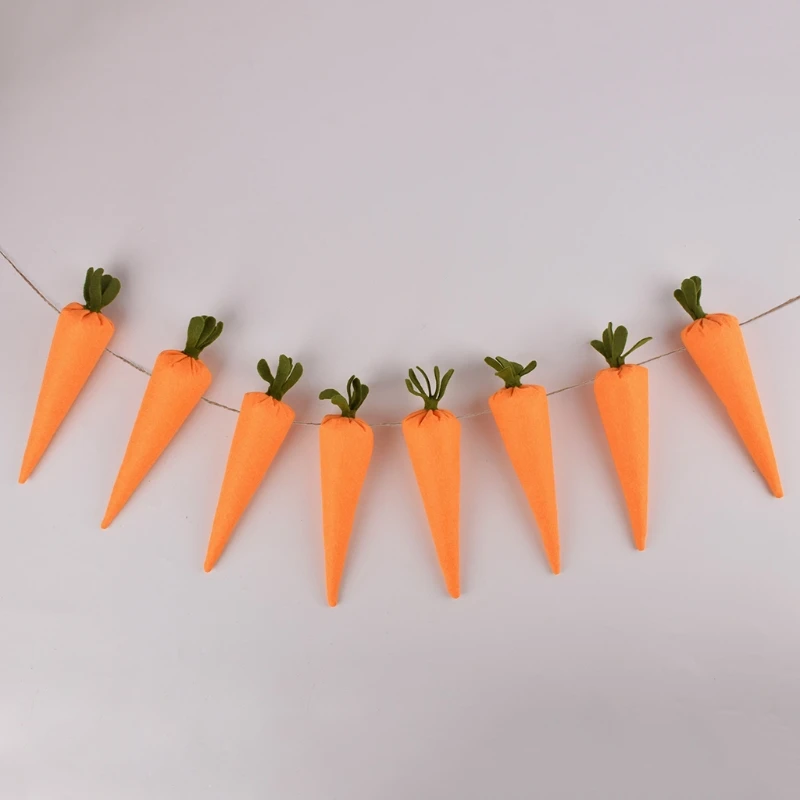 

Easter Non-woven Carrot Pendant Flag Wall Decoration Banner Party Ornament