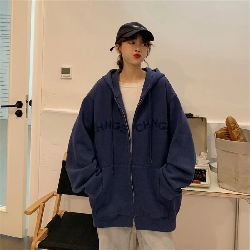 Korean Fashion Oversized Hoodie Clothes For Women Harajuku Full Sleeve Japanese Streetwear Sweetshirt Chic Top Hooded Sweatshirt