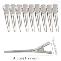 over 50pcspack hairdressing salon hair tools silver flat metal single prong alligator hair clips barrette diy hairpin accessory